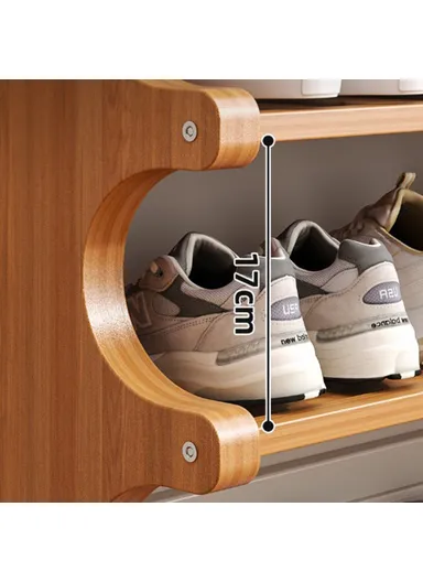 Bamboo Shoe Rack, 5-Tier Storage Organizer, Shelf for Entryway Dorm Home - 80cm Length