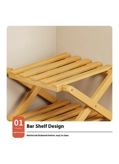 Folding 9-Tier Shoe Rack Entryway Storage Holder Shoes Organizer for Indoor Corner - Brown