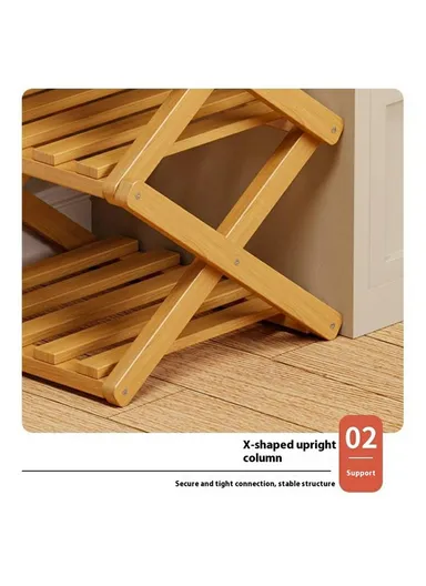 Folding 10-Tier Shoe Rack Entryway Storage Holder Shoes Organizer for Indoor Corner - Brown