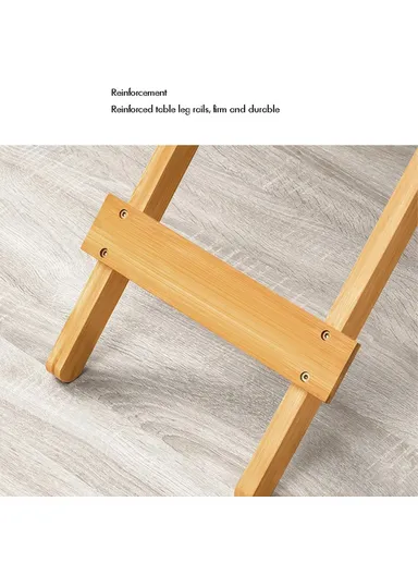 Foldable Bamboo Long Dining Table Compact Multipurpose Desk for Home &amp; Office Small Spaces - Wood Color