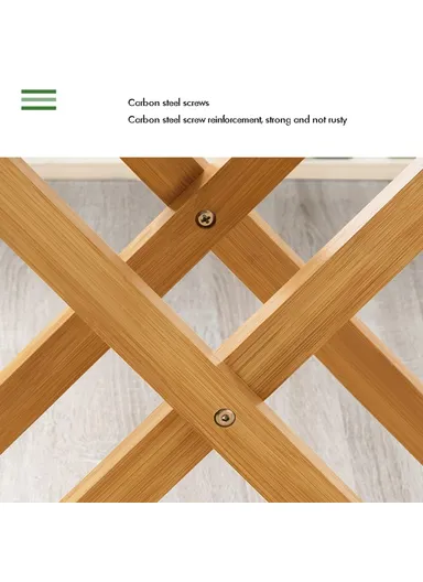 Foldable Bamboo Long Dining Table Compact Multipurpose Desk for Home Office Small Spaces - Tan