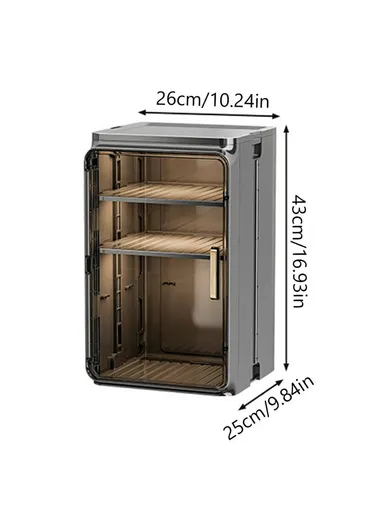 4-Tier Dust-Proof Cup Storage Cabinet Tea &amp; Coffee Drinkware Countertop Mug Organizer - Beige