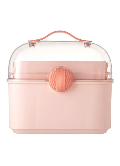 Medical Storage Box Large Capacity Multi-Layer Home First Aid Medication Cosmetics Organizer - Pink