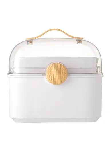 Medical Storage Box Large Capacity Multi-Layer Home First Aid Medication ,Cosmetics Organizer - White