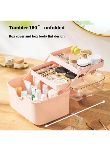 Medical Storage Box Large Capacity Multi-Layer Home First Aid Medication ,Cosmetics Organizer - White