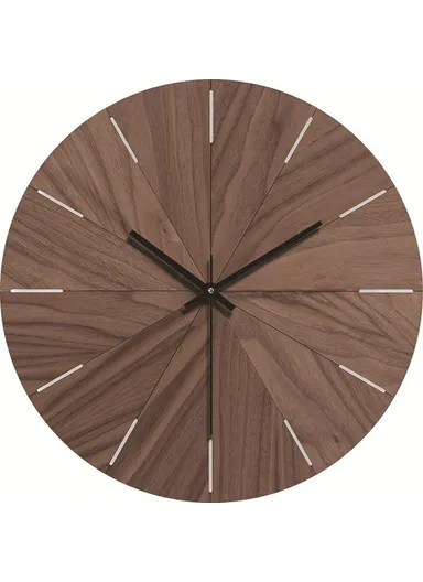 12 Inch Imitation Wood Grain Decorative Round Wall Clock Silent Quartz Clock for Bedroom Living Room - Style 1