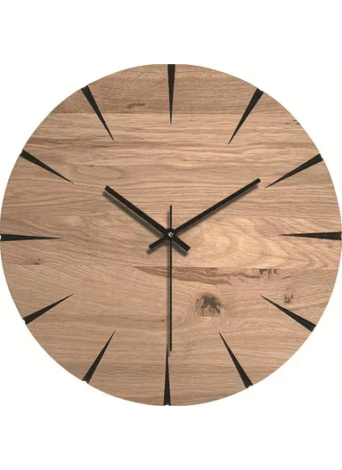 12 Inch Imitation Wood Grain Decorative Round Wall Clock Silent Quartz Clock for Bedroom Living Room - Style 13