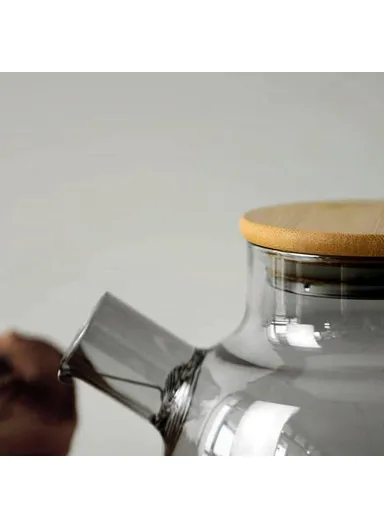 600ML Electroplated Transparent Teapot Heat Resistant, High Borosilicate Glass Water Kettle Juice Jug (No FDA, BPA Free) - Champagne