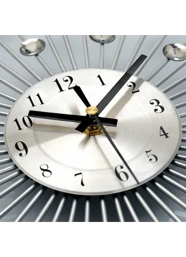 Wrought Iron Wall Clock for Living Room Home Decor Quartz Clock Rhinestone Accents - WM05