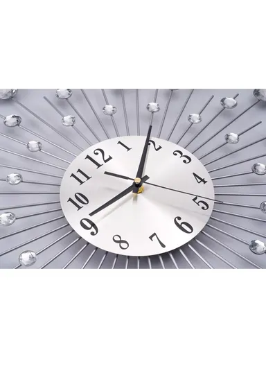 (50 x 50)cm Wrought Iron Wall Clock for Living Room Home Decor Quartz Clock Rhinestone Accents -WM97 