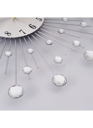 (50 x 50)cm Wrought Iron Wall Clock for Living Room Home Decor Quartz Clock Rhinestone Accents -WM97 