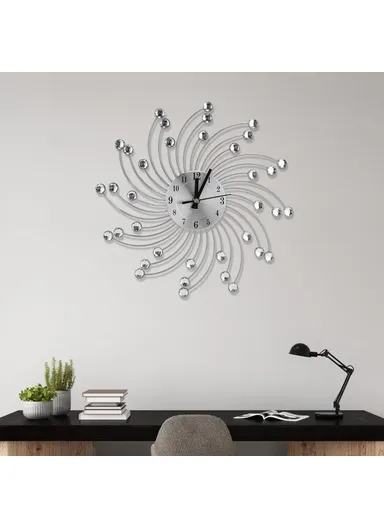 Wall Mount Clock Wrought Iron Silent Quartz Clock for Living Room Decor - WM12 