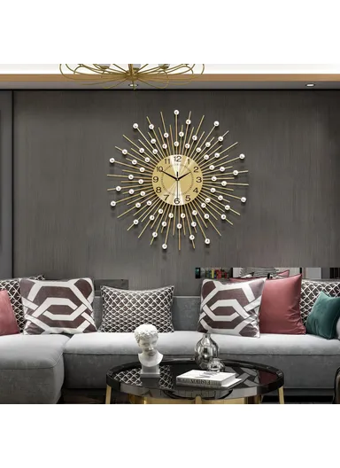 European Style Creative Wall Clock Modern Decorative, Iron Art Quartz Clock for Living Room- WM195 
