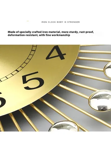 European Style Creative Wall Clock Modern Decorative, Iron Art Quartz Clock for Living Room- WM195 