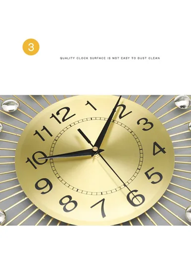 European Style Creative Wall Clock Modern Decorative, Iron Art Quartz Clock for Living Room- WM195 