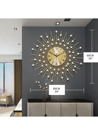 European Style Creative Wall Clock Modern Decorative, Iron Art Quartz Clock for Living Room- WM195 