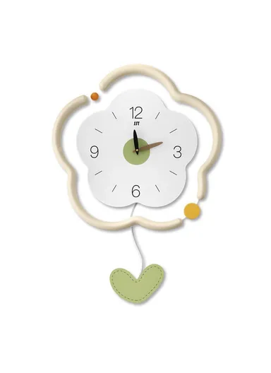 Flower Shape Wood + Acrylic Wall Clock Silent Creative Clock Living Room ,Home Decor - Size S