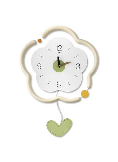 Flower Shape Wood + Acrylic Wall Clock Silent Creative Clock Living Room Home Decor, Size L