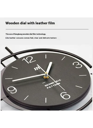 Modern Wall Clock, Decorative Wooden Metal Quartz Clock, Living Room Creative Silent Timepiece, Size S