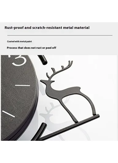 Modern Wall Clock, Decorative Wooden Metal Quartz Clock, Living Room Creative Silent Timepiece, Size S