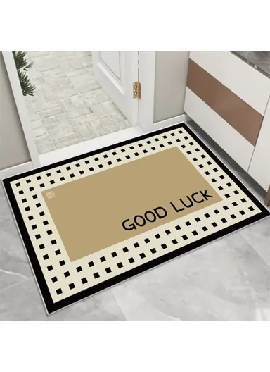 (40x600cm Water-Absorbent Velvet Bath Mat Quick-Drying Bathroom Mat Floor Pad with Rubber Non-Slip Bottom - Pattern 4