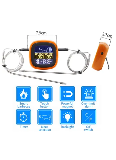 Dual Probe Digital Food Thermometer for BBQ Meat Cooking Kitchen Temperature Gauge - TS-6602