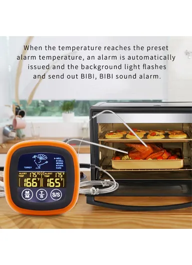 Dual Probe Digital Food Thermometer for BBQ Meat Cooking Kitchen Temperature Gauge - TS-6602