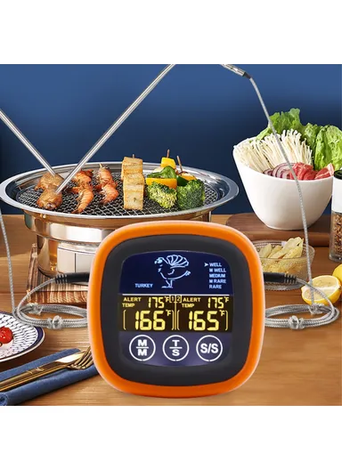 Dual Probe Digital Food Thermometer for BBQ Meat Cooking Kitchen Temperature Gauge - TS-6602