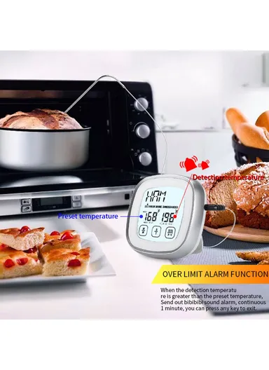 Wireless Digital Food Thermometer for Kitchen BBQ ,Cooking Timer Temperature Gauge with Probe - TS-BN53-A