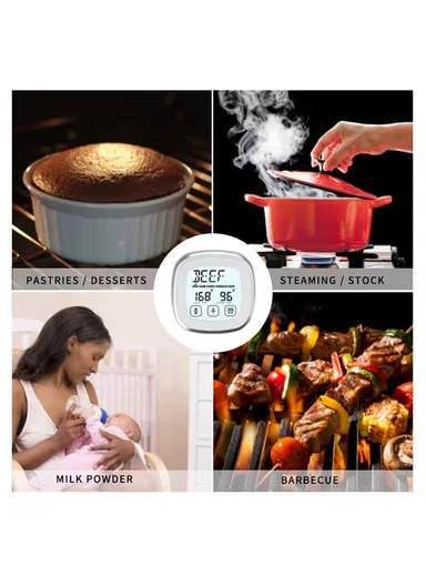 Wireless Digital Food Thermometer for Kitchen BBQ ,Cooking Timer Temperature Gauge with Probe - TS-BN53-A