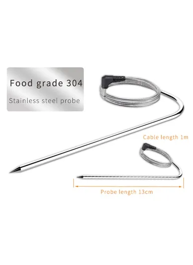 Digital Food Thermometer for BBQ Kitchen Cooking with Alarm Timer Temperature Gauge - TS-BN50