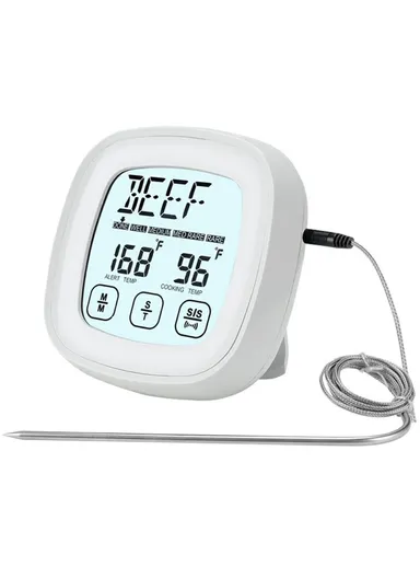  2.3 Inch Touch Screen 8 Food Types Digital Meat Thermometer for BBQ Grill Cooking with Timer - TS-802A-1