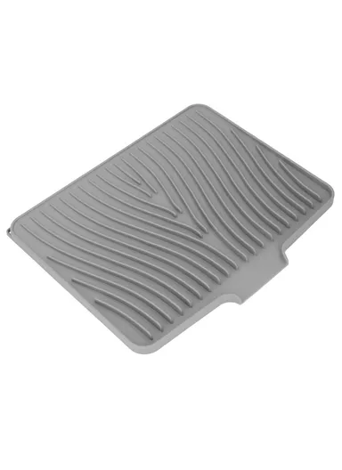 (40x30)cm Silicone Dish Drying Mat with Drain Lip, Heat-Resistant Dish Draining Mat - Grey