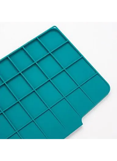 40x30cm Silicone Dish Drying Mat with Drain Lip, Heat-Resistant Dish Draining Mat - Green