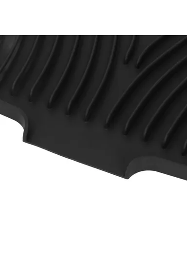 40x30cm Silicone Dish Drying Mat with Drain Lip, Heat-Resistant Dish Draining Mat - Black