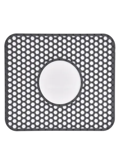 Large Size Silicone Kitchen Hollow Sink Mat, Non-Slip Heat Insulation Desk Pad Drain Mat - Dark Grey