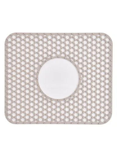 Large Size Silicone Kitchen Hollow Sink Mat Non-Slip Heat Insulation Desk Pad Drain Mat - Light Grey