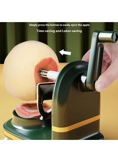 4 in 1 Multifunctional Hand Crank Apple Peeler with Slicer &amp; Spare Blade Kitchen Tool Kit (BPA Free, No FDA) - Blackish Green