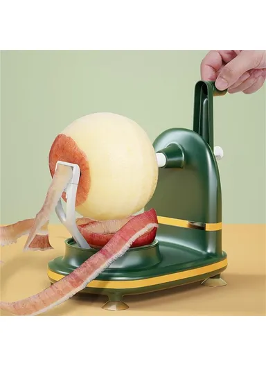 4 in 1 Multifunctional Hand Crank Apple Peeler with Slicer &amp; Spare Blade Kitchen Tool Kit (BPA Free, No FDA) - Blackish Green