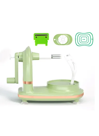 4 in 1 Multifunctional Hand Crank Apple Peeler with Slicer &amp; Spare Blade Kitchen Tool Kit (BPA Free, No FDA) - Light Green