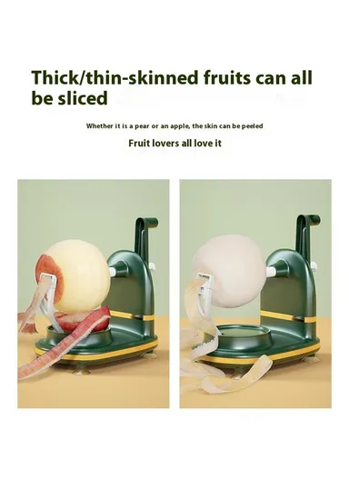 4 in 1 Multifunctional Hand Crank Apple Peeler with Slicer &amp; Spare Blade Kitchen Tool Kit (BPA Free, No FDA) - Light Green