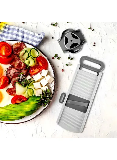  6 in 1 Mandoline Slicer Stainless Steel Blades Grater Vegetable &amp;  Fruit Cutter Kitchen Tool (FDA / LFGB Certified) - B837-B