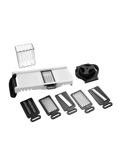  6 in 1 Mandoline Slicer Stainless Steel Blades Grater Vegetable &amp;  Fruit Cutter Kitchen Tool (FDA / LFGB Certified) - B837-B