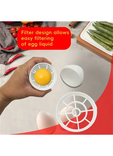 Egg Yolk Separator Kitchen Tool Easy Clean, Plastic Egg White Divider Cooking Gadget (No FDA, BPA Free)