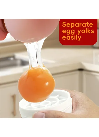 Egg Yolk Separator Kitchen Tool Easy Clean, Plastic Egg White Divider Cooking Gadget (No FDA, BPA Free)