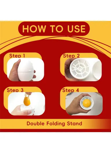 Egg Yolk Separator Kitchen Tool Easy Clean, Plastic Egg White Divider Cooking Gadget (No FDA, BPA Free)