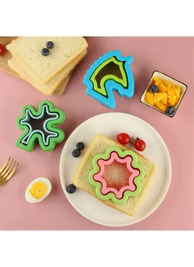Sandwich Cutter for Kids Animal Flower Shape Biscuit Bread Baking Mold (BPA Free, No FDA) - Dinosaur