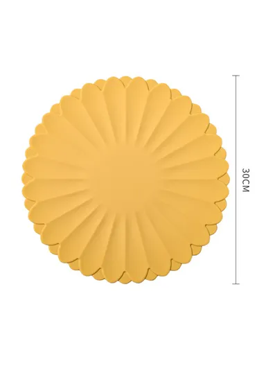 30cm Kitchen Heat-insulating Mat Silicone Anti-scalding Placemat Bowl Dish Cup Pad - Yellow