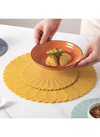 30cm Kitchen Heat-insulating Mat Silicone Anti-scalding Placemat Bowl Dish Cup Pad - Grey