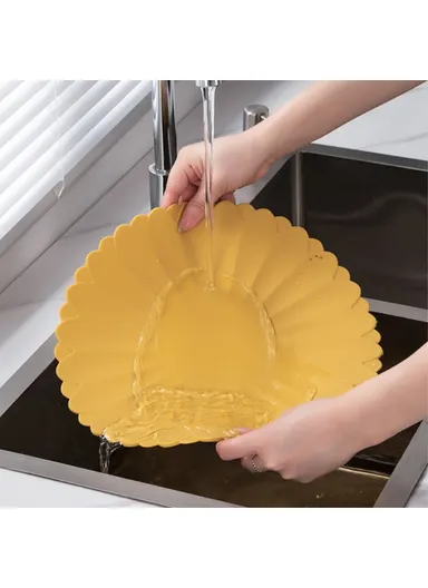 30cm Kitchen Heat-insulating Mat Silicone Anti-scalding Placemat Bowl Dish Cup Pad - Blue